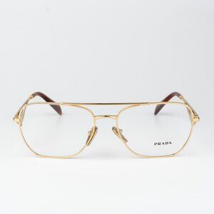 Prada Women Eyeglasses Gold Rectangle PRB50V 5AK1O1 NEW AUTHENTIC